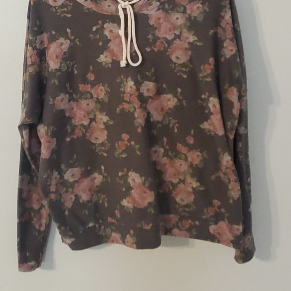 Floral sweatshirt with hoodie - Picture 3 of 5
